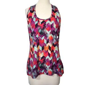 Luka Geometric Print Racerback Tank Top Women's Size XL Sleeveless Activewear